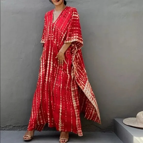 Amaranth Petal Kimono Kaftan - Picture 4 of 6